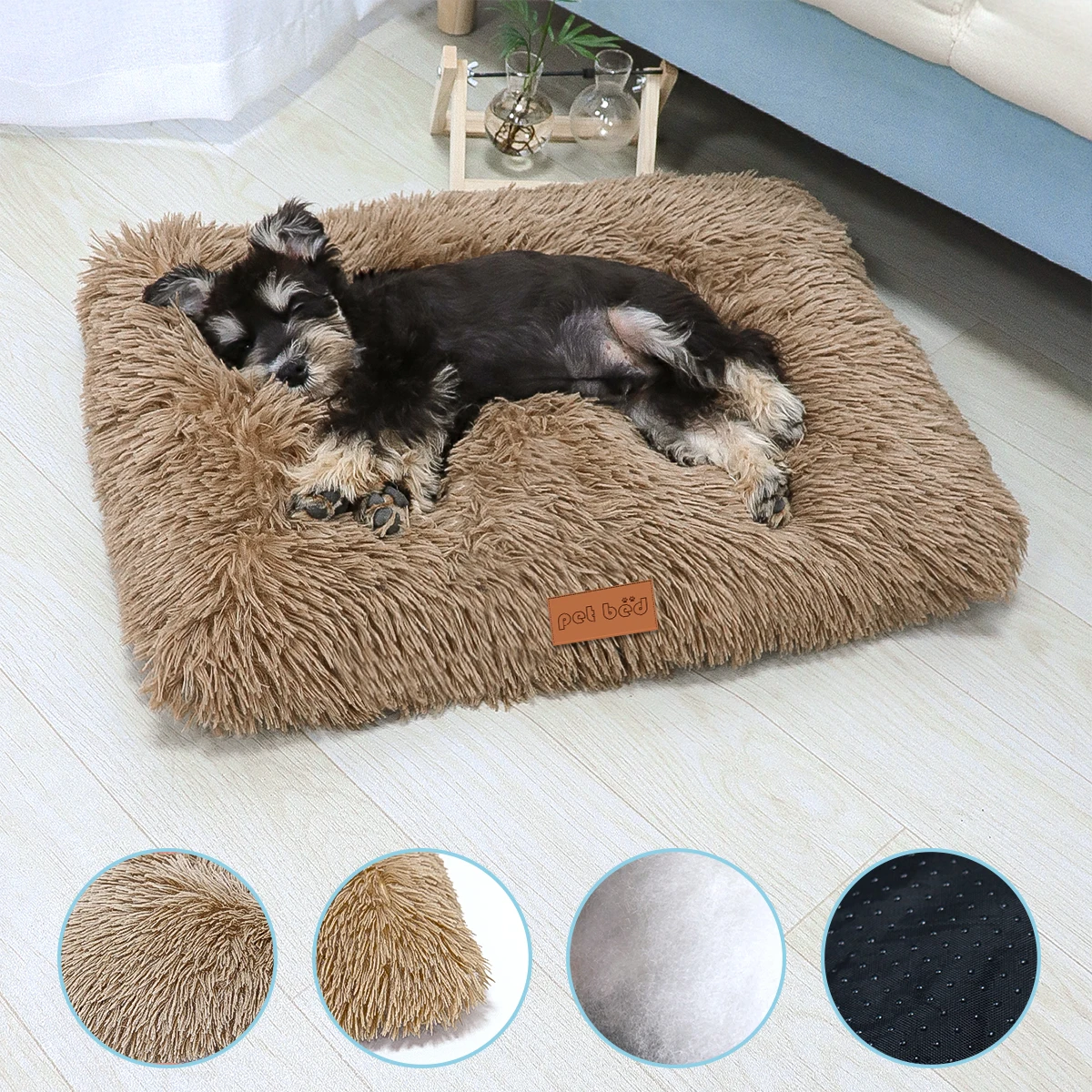 Washable Plush Pet Crate Bed 1