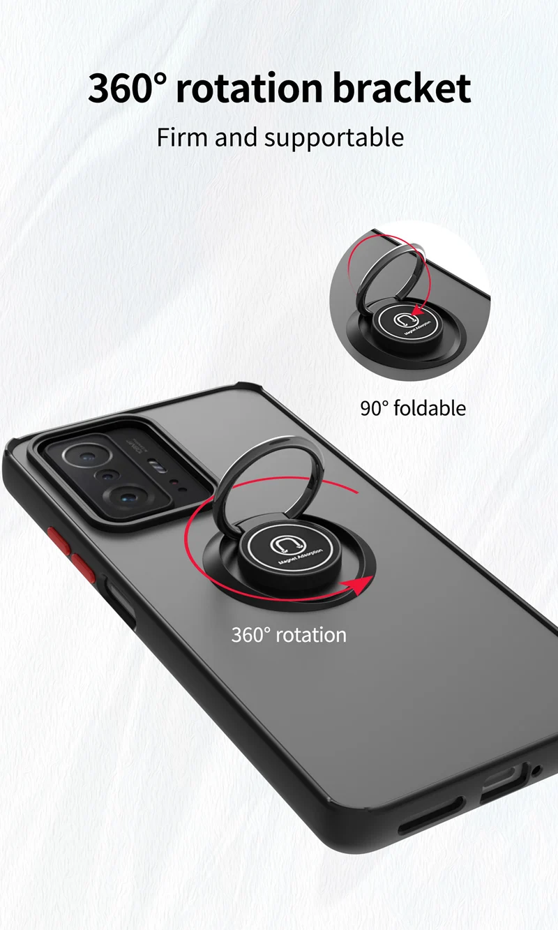 KEYSION Fashion matt ümbris Xiaomi 11T Pro 5G jaoks läbipaistev rõngasalus Põrutuskindel telefoni kate Xiaomi Mi 10T Pro 5G jaoks _voghion.com