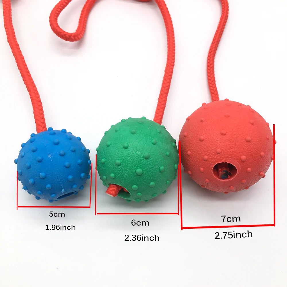 Rubber Ball with Rope Pet Teeth Indestructible Bite Toy Funny Puppy Training Solid Balls Pets Dog Chew Molar Interactive Toys 5