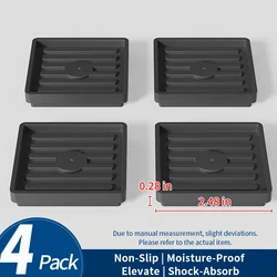 Versatile Black Furniture Leg Pads - Stackable, Cuttable, Anti - Slip, Wear - Resistant, Silent & Slide - Proof Protectors (068 S 4pcs)