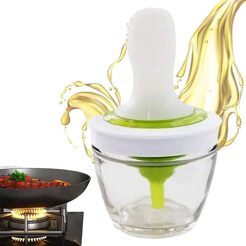

Oil Dispenser with Brush Oil Bottle and Brush Set Silicone Oil Brush Dispenser Bottle for Kitchen BBQ Grill Baking Pastry Salad