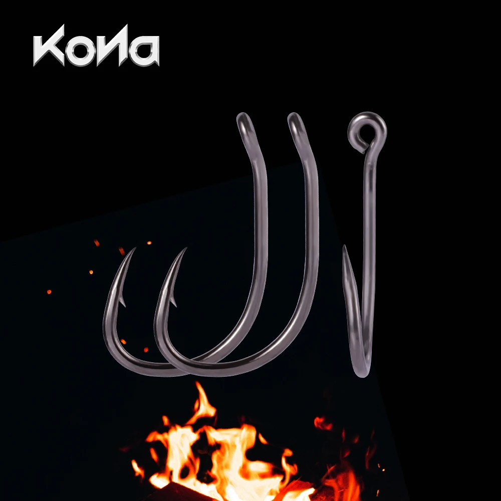 KONA 50PCS Carp Hook Fishing PTFE Coated Carp Fishing Hook High Carbon Steel Fishhook Sharp Barbed Hook Carp Fishing Accessories as 10pcs fishing hook barbed jigs hooks 4x strong strength flat head carp fishhook lure fishing jigging carbon hook tackle