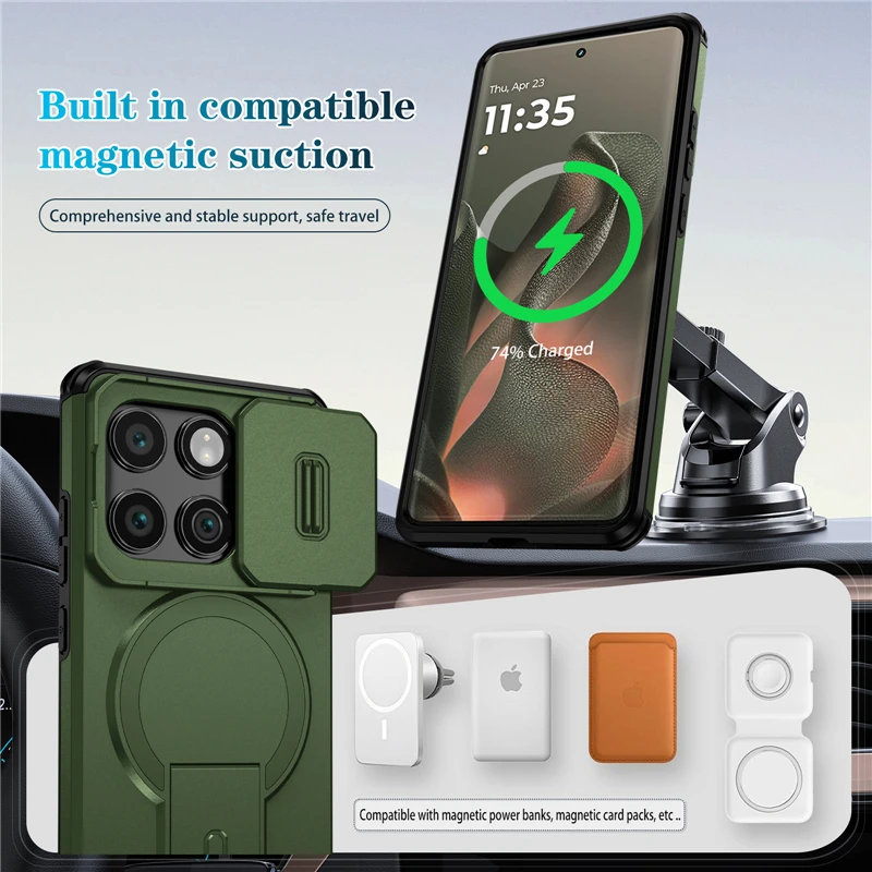 Armor Magnetic Wireless Charging Shockproof Bracket Case