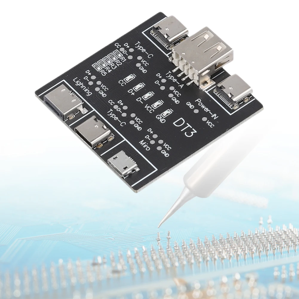 DT3 USB Cable Tester USB Type-C Data Cable Test PCB Board Data Cable Detection Board Data Cable Inspection Board for iOS Android