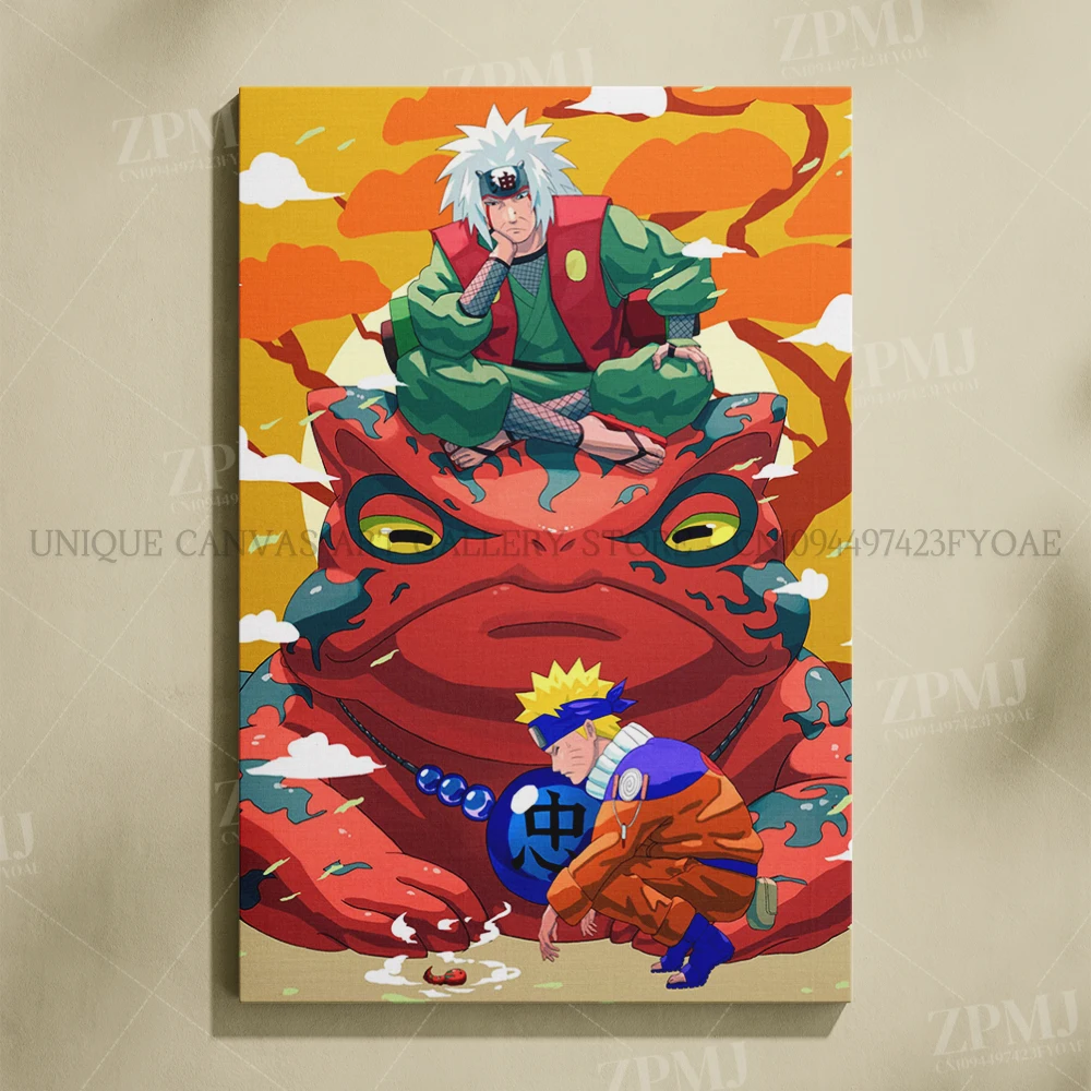Anime Wall Art: Uchiha Madara Canvas Painting - Japanese Style Home Decor