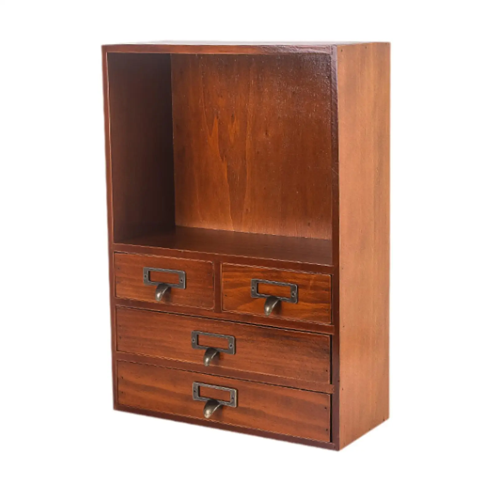 Storage Cabinet Retro Vintage Tabletop Organizer for Countertops Living Room