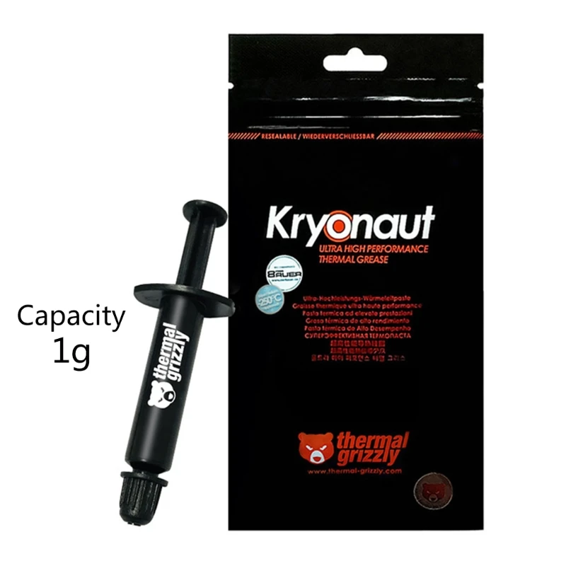 

Thermal Grizzly Kryonaut 1g High Performance Thermal Paste for Cooling CPU GPU Processors Graphics Cards Heatsinks