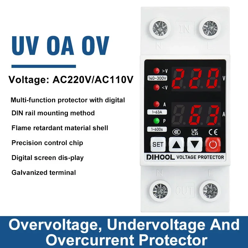 din rail protetor de tensao ajustavel sobre 01
