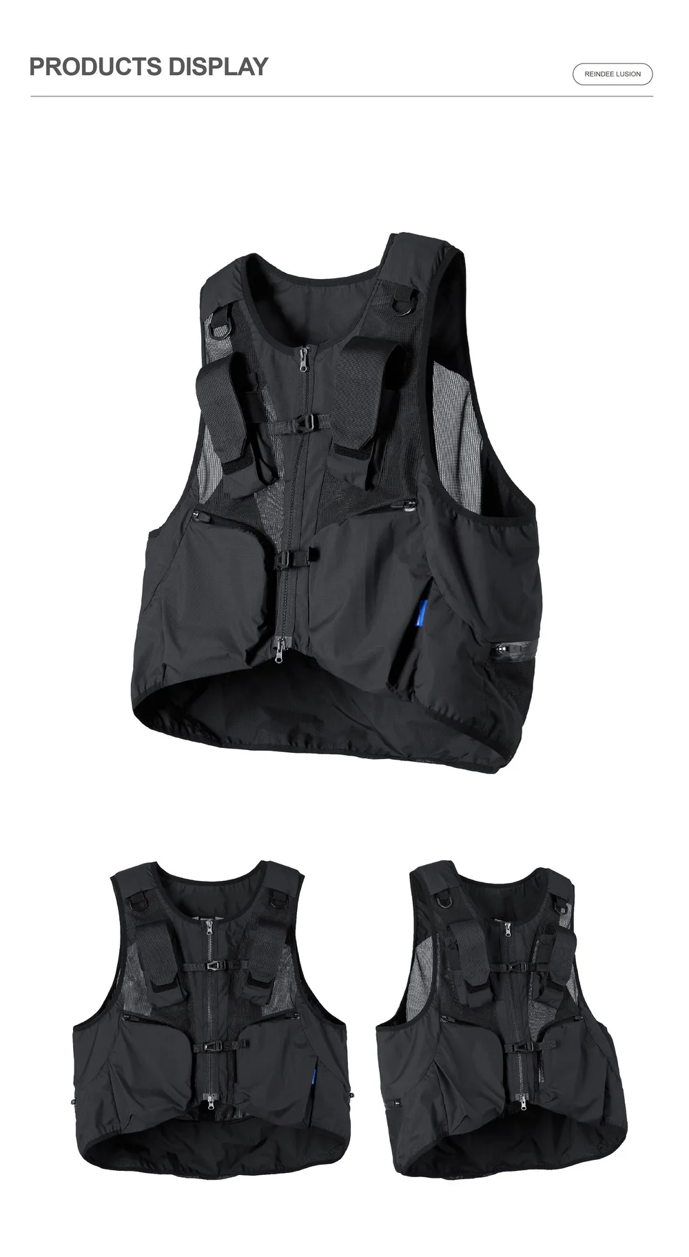 Reindee Lusion 24ss 0219 Functional  pocket lightweight vest multi-pocket edc carrier techwear accessories