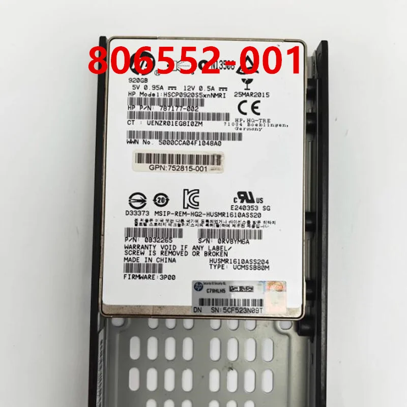 HP M6710 용 오리지널 솔리드 스테이트 드라이브, 920GB 2.5 인치 SAS SSD, 787177-002 806552-001 용, 거의 신제품