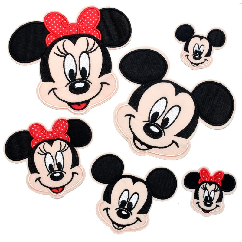 

Disney Mickey Minnie Mouse Embroidered Iron On Clothes Patches Children Sticker Cartoon DIY Sewing Pant Bag Clothing Kawaii Gift