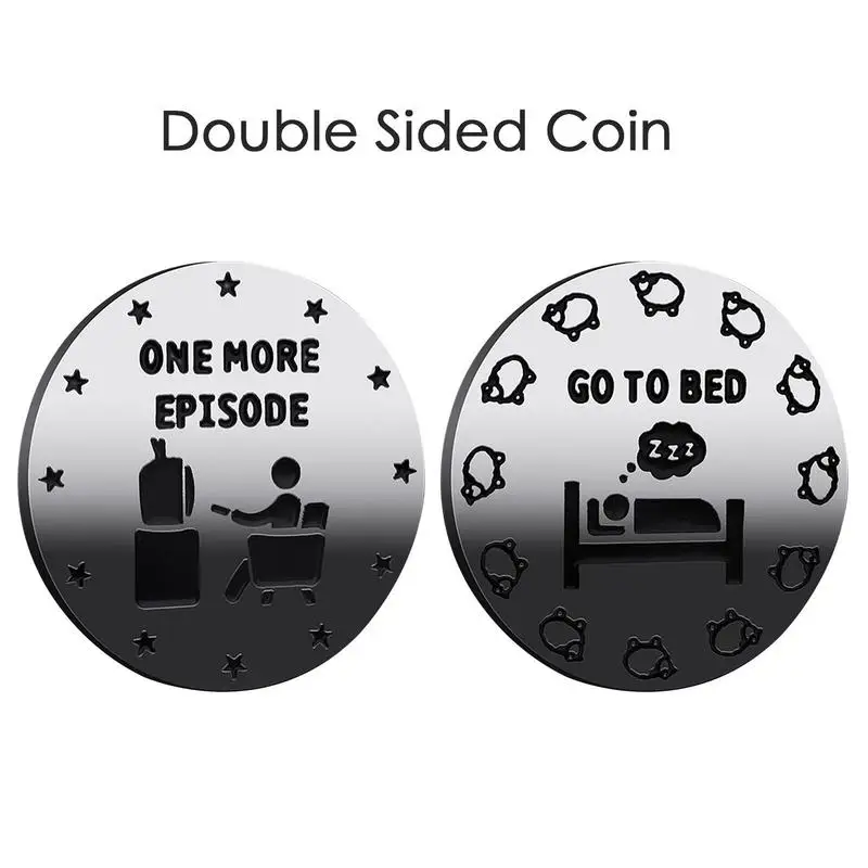 1 Altro Gioco Moneta Double Sided 1 Altro Caso/Vai A Letto Giochi Di Monete Calza Stuffers Per Game Lover Fan Teen Decider Maker
