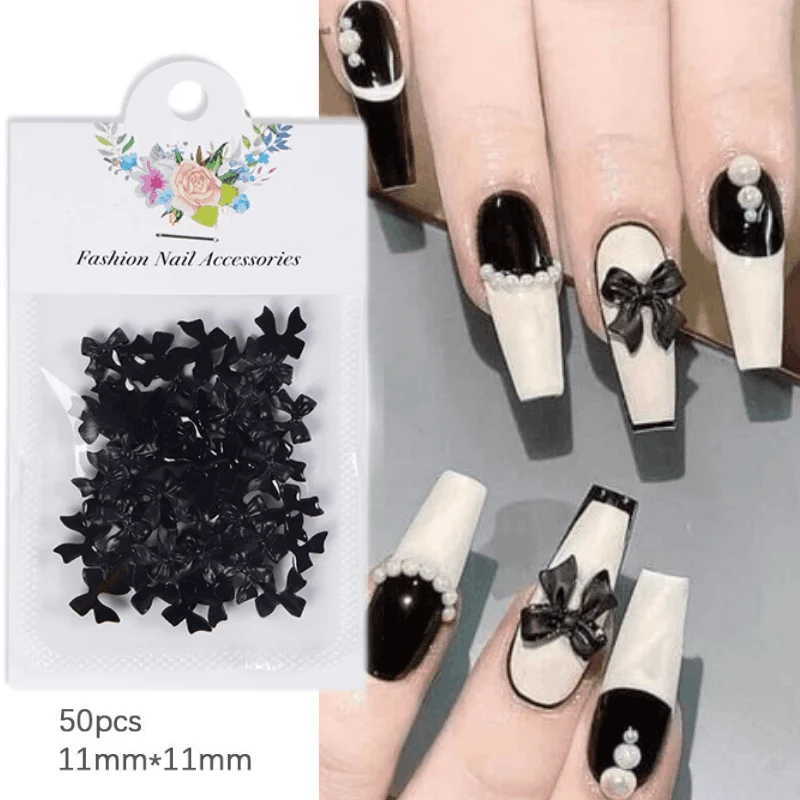 10pcs/Bag Ch Style Nail Charms Decoration Fashion Chic Bow Kawaii Nails  Classic Jewellery Designs Metal DIY Nail Accessories