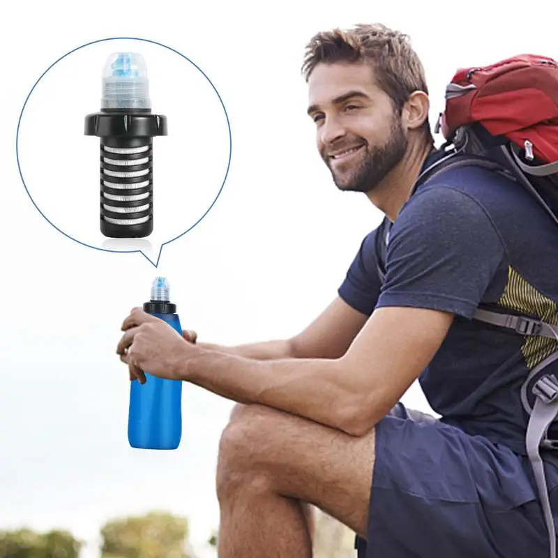 Filter Water Bottle Sports Water Bottle Foldable Portable Filter for Camping Hiking Purifier Physical Filtration