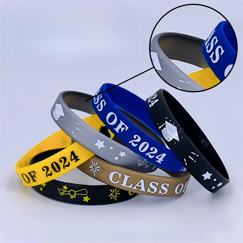 6 Stuks Armband 2024 Grad Siliconen Polsband Afstuderen Viering Armband 2024 Docenten Studenten Afstuderen Feestartikelen