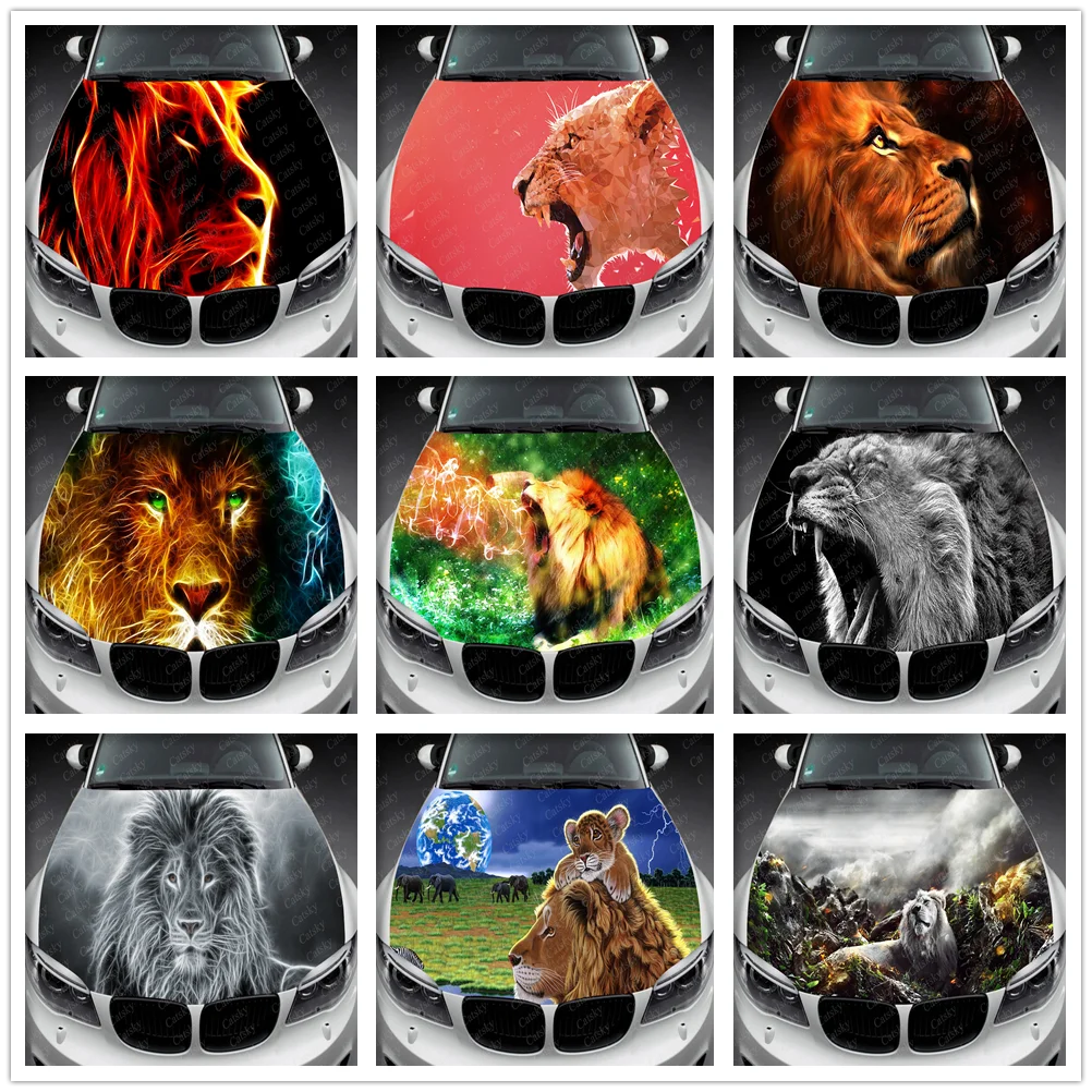 

Lion Car Hood Wrap Decal Vinyl Sticker Full Color Graphic Fit Any Car Car Hood Wrap Decal Vinyl Sticker
