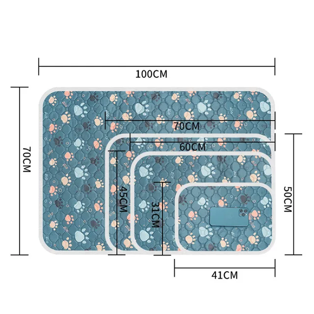 1pcs Cute Waterproof Pet Pee Pad Washable Puppy Training Pad Mat Reusable Anti-Slip Pee Pad Blanket Absorbent Diaper for Dog Cat 4