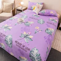 Botanical Floral Bed Sheet Set Tropical Monstera Leaves Print Flat Sheet & 2 Pillowcases Soft Comfortable Microfiber Bed Cover 3