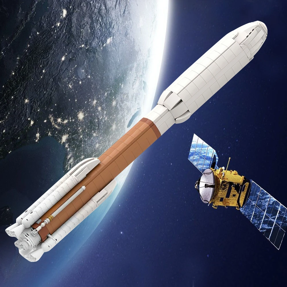 Moc Ultimate Atlas V Saturn Scale Space Rocket Bricks Launcher Mars Explore Vehicle Universe Aerospaziale Building Block Toys Gift