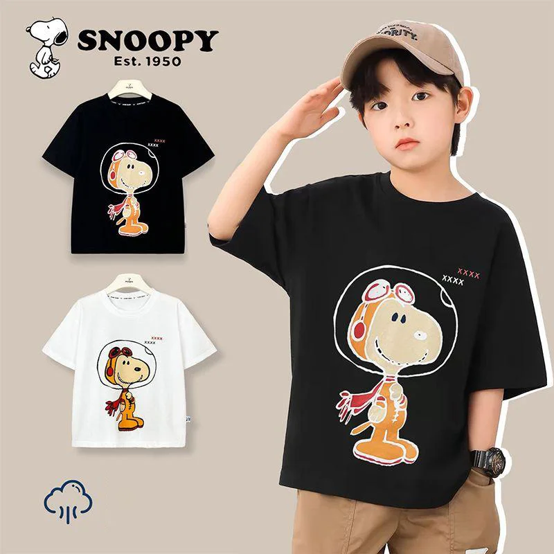 

Kawaii Snoopy мультфильм милые летние детские шорты из двух частей комплект Поло рубашка детские брюки игрушки для детей