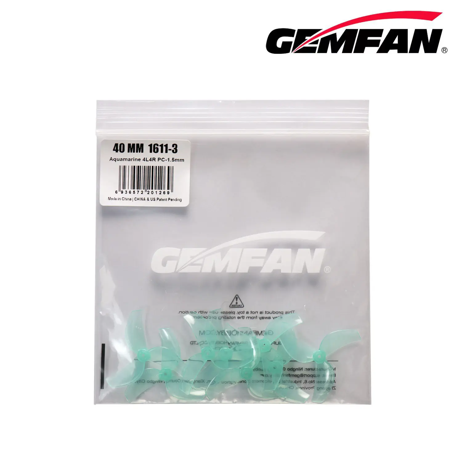 Gemfan 1611-3 Hélices 40mm 3 Pales PC pour Micro FPV Drone (Lot de 4 Paires)