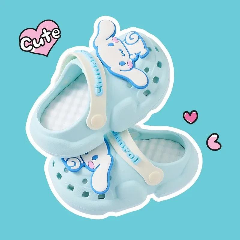 Women Cute Slides Summer Outdoor Sandals Non Slip Cloud Kuromi Cinnamoroll Hole Shoes Fashion Design Hello Kitty Slippers 5