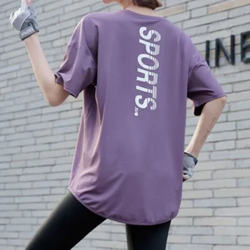 Women Breathable Sports Casual T-shirt Yoga Fitness Running Training Short Sleeved Female Comfortable Yoga Clothing 2025New 2