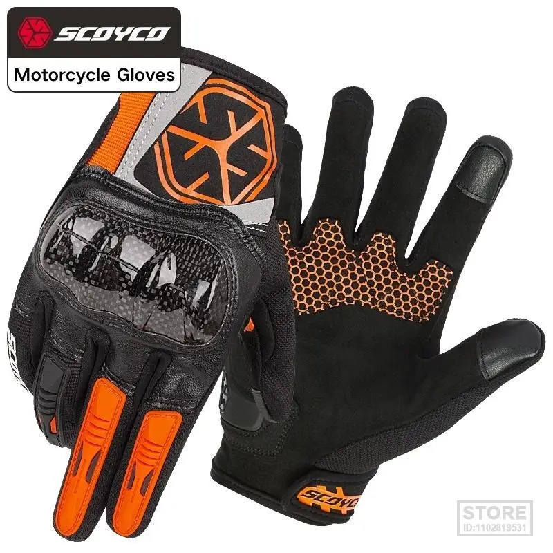 

Scoyco Motorcycle Gloves Men Leather Motorcyclist Summer Top Quality Biker Carbon Fiber Knuckle Protector