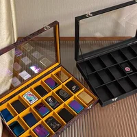 Large Capacity Zippo Matches Storage Box Transparent Glass With Lid Oil Firestone Storage Box For Collectors 2