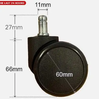 5PCS Office Chair Casters 60mm Universal Rolling Casters Wear Resist Small Rolling Caster Set Replacemen Furniture Wheels Roller