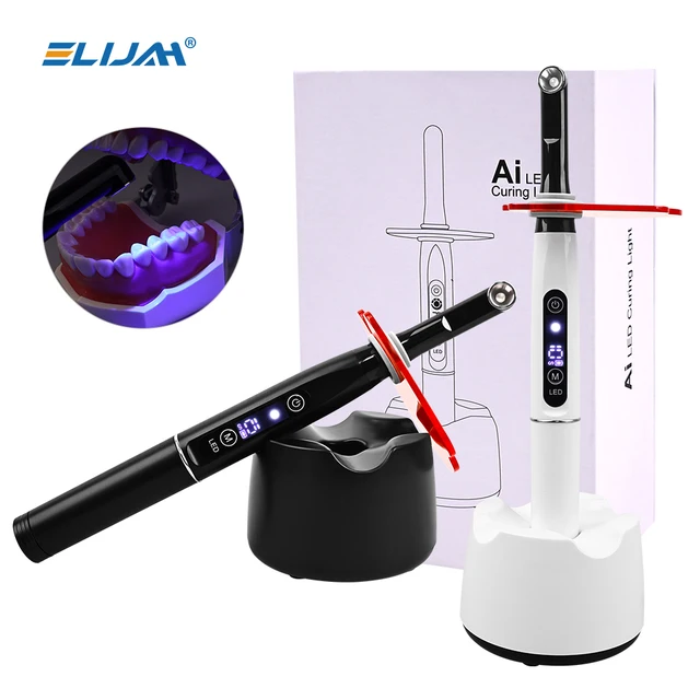 1Set Dental Wireless LED Curing Light 1s/2mm Resin Curing Machine 800-2400 mW/cm² Light intensity Cure Lamp Dentistry Equipment