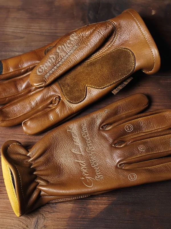 레트로 웨더드 탑 레이어 소가죽 장갑 아웃도어 천연 가죽 남성용 스포츠 어드벤처 내마모성 방염 풀 가죽