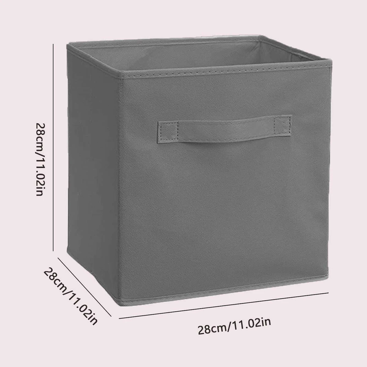Grey Uncovered Square Storage Box
