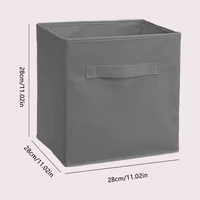 1pc - Grey uncovered square storage box with foldable fabric for household use, snacks, and miscellaneous items sorting basket 2