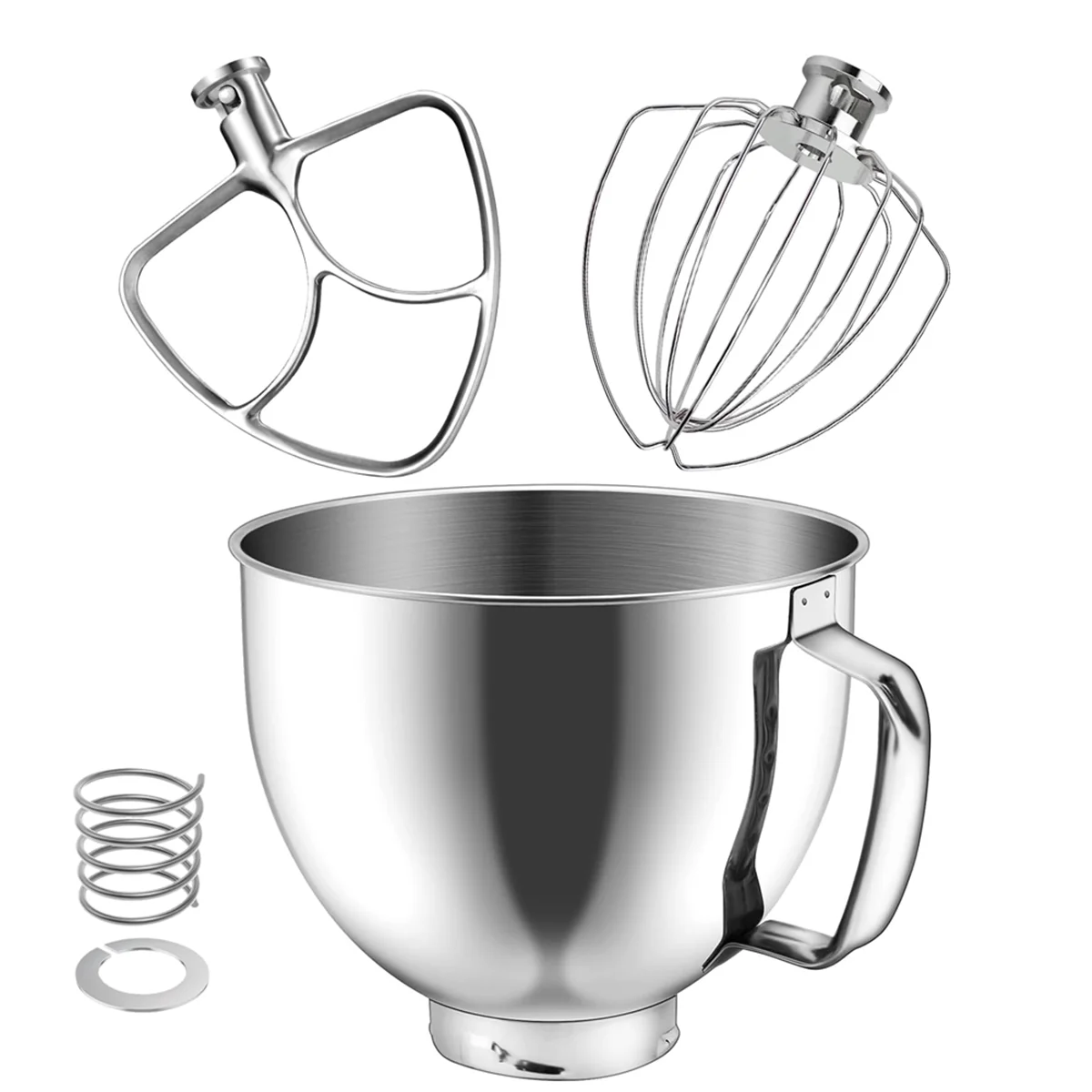 A52QStainless Steel Replacement Accessories Kit, Compatible for KitchenAid 4.5-5QT Tilt Head Stand Mixer,Mixer Bowl