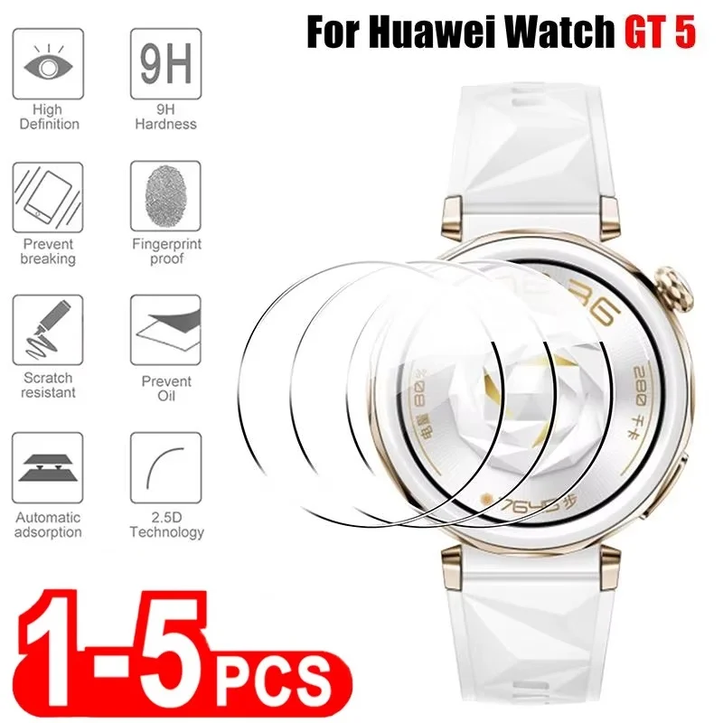 5-Pack Tempered Glass Screen Protector for Smartwatches - Enhanced Durability and Clarity