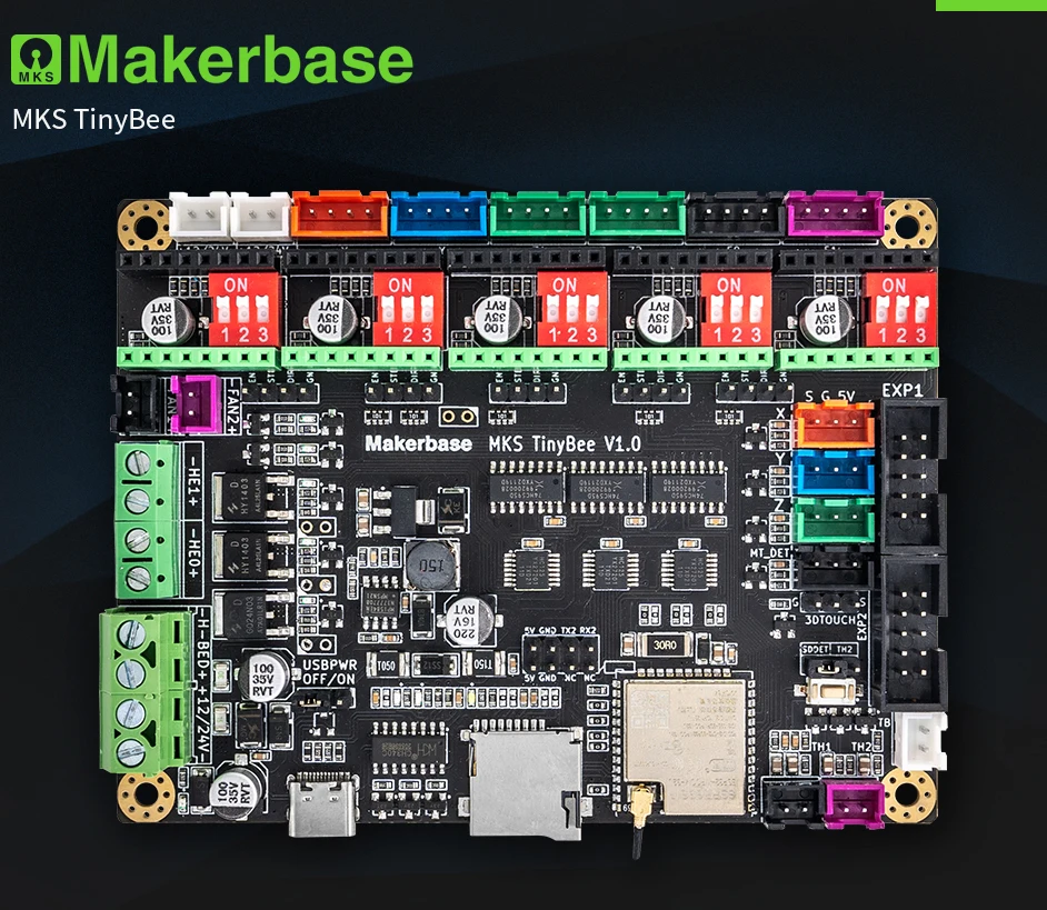 Makerbase MKS TinyBee mainboard ESP32 wifi MCU 32bit 3D printer article controller board kit MKS MINI12864LCD 12864 LCD display pipe bender