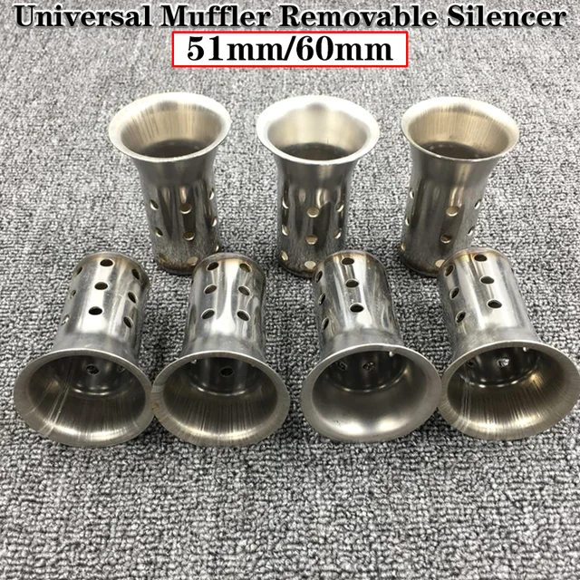 51MM 60MM Motorcycle Can DB Killer Silencer Noise Sound Eliminator Exhaust Adjustable Muffler Silencer Universal 51mm/60mm