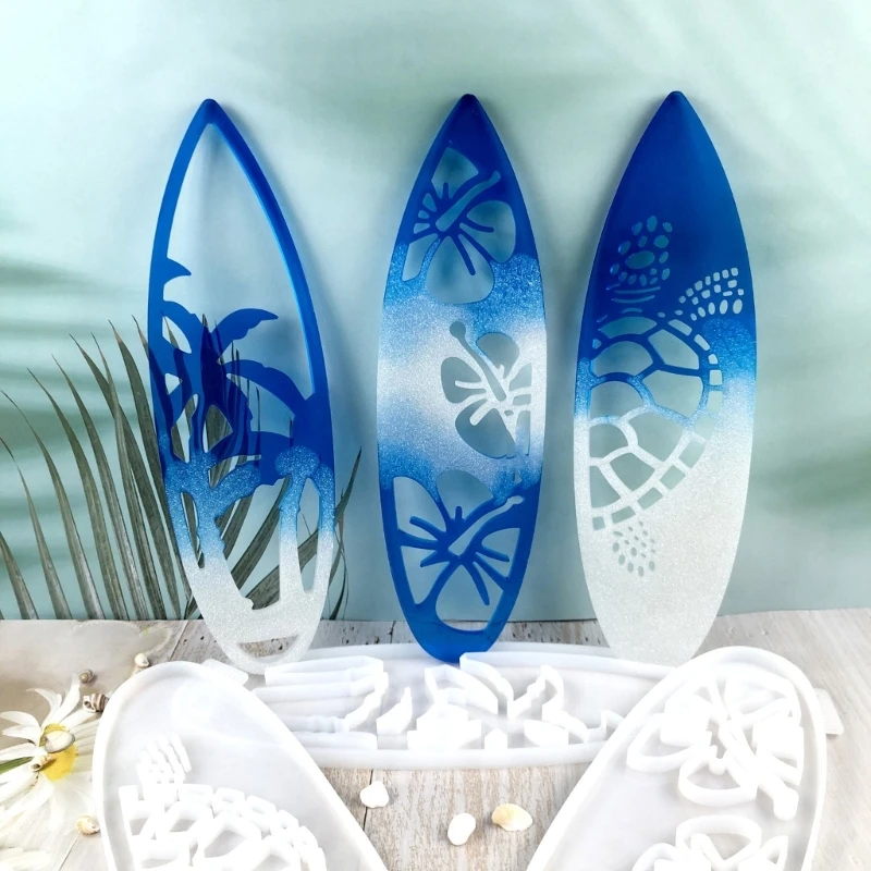Surfboard Shaped Wall Decorations Mould Flexible Silicone Mold Jewelry Supplies