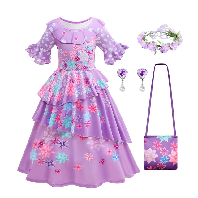 Bambini Ragazze Encanto Principessa Mirabel Abito Carnevale Cosplay Costume  Abbigliamento