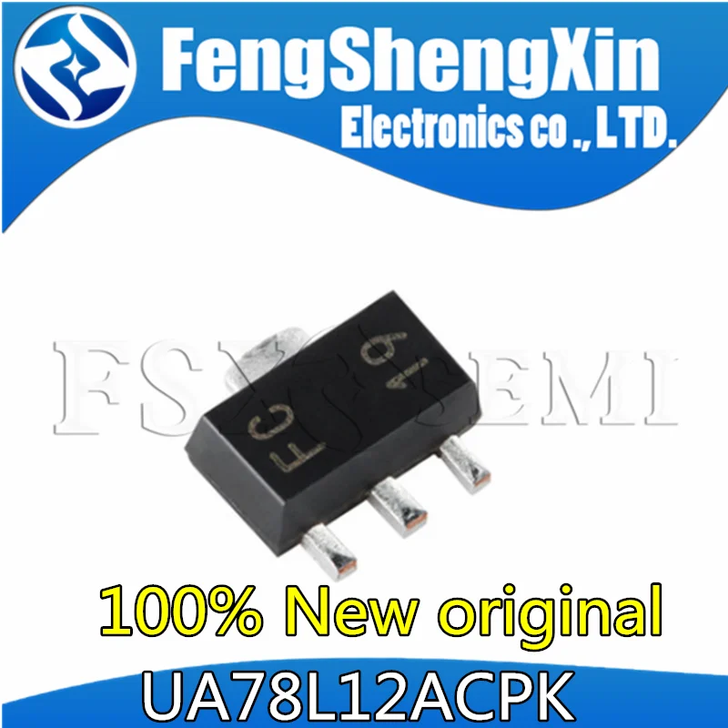 

10pcs UA78L12ACPK UA78L12 78L12 FC SOT89 Linear regulator chip 12V