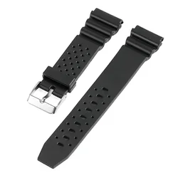 Breathable Waterproof Rubber Watch Strap - 22mm (Black)