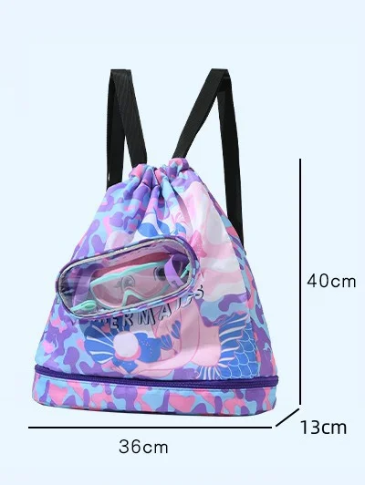 Children's Swimming Bag Waterproof Storage Bag Beach Beam Mouth Backpack Dry and Wet Separation Washing swimming bag