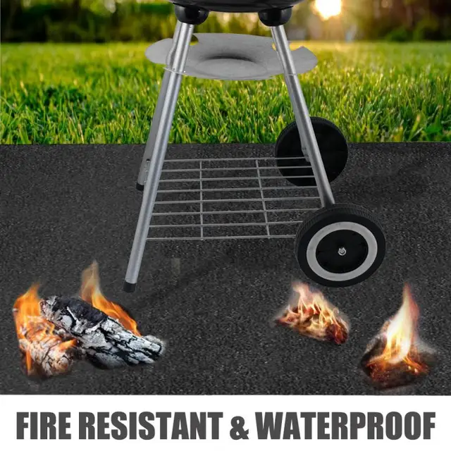 Kandalló Brazier Tűzálló Szőnyegen Kültéri Gyep Terasz Grillezés Szőnyeg Védő Hőálló Bbq Kiegészítők - Image 4
