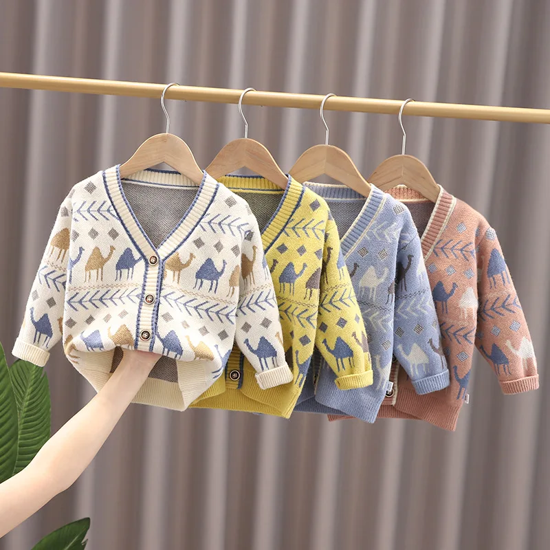 

Spring Autumn Knitted Cardigan Sweater Baby Children Clothing Boys Girls Sweaters Kids Wear baby Boy Clothes Winter 1-5Years