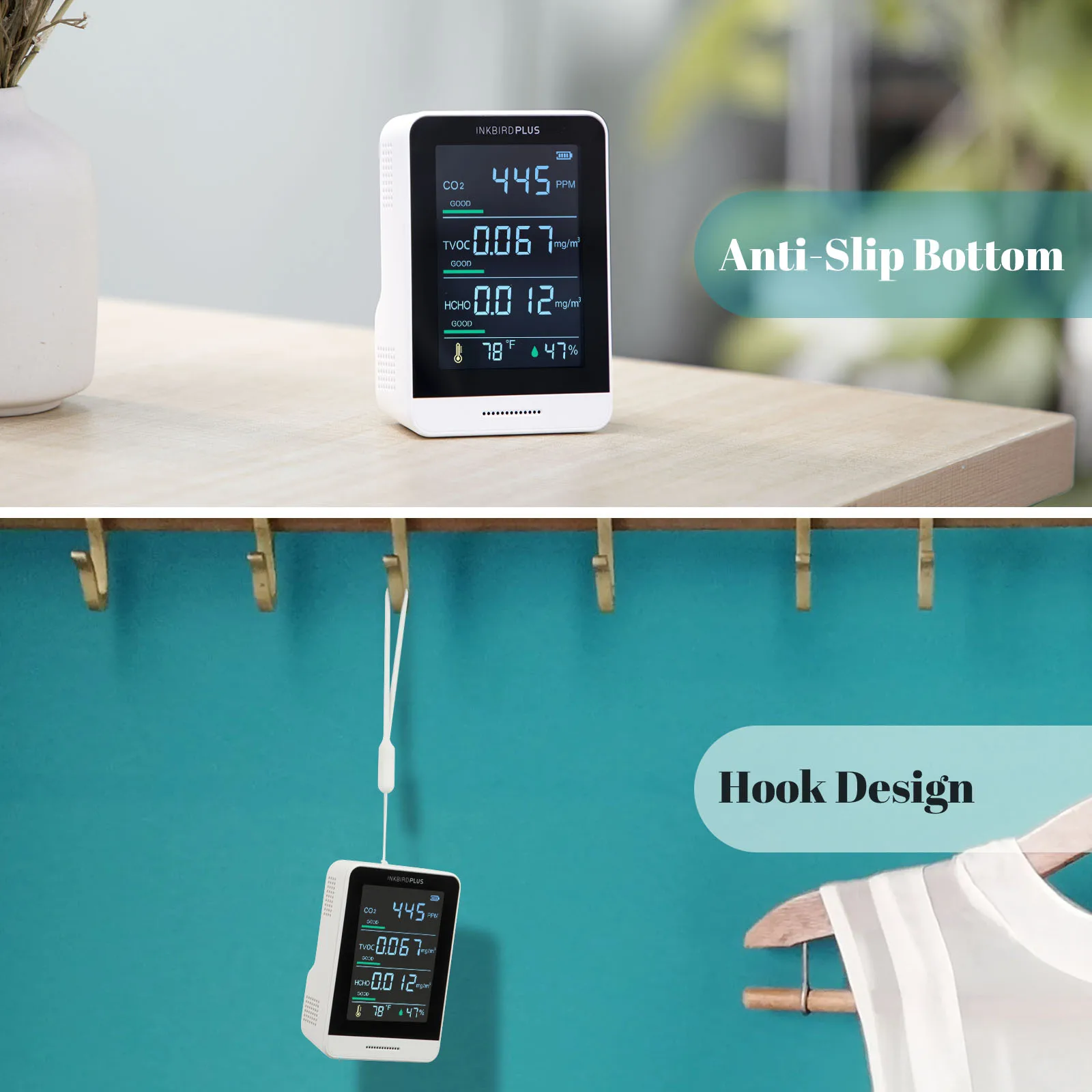 Digital Indoor Air Quality Sensors Carbon Dioxide CO2 Detector Industrial Meter Gas Detector Temperature and Humidity Sensor