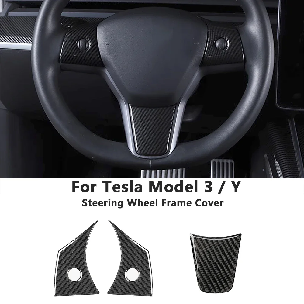

Для Tesla Model 3 Y, наклейка из углеродного волокна для внутренней панели, обшивка, Универсальная автомобильная кнопка, наклейка, украшение, автомобильный аксессуар
