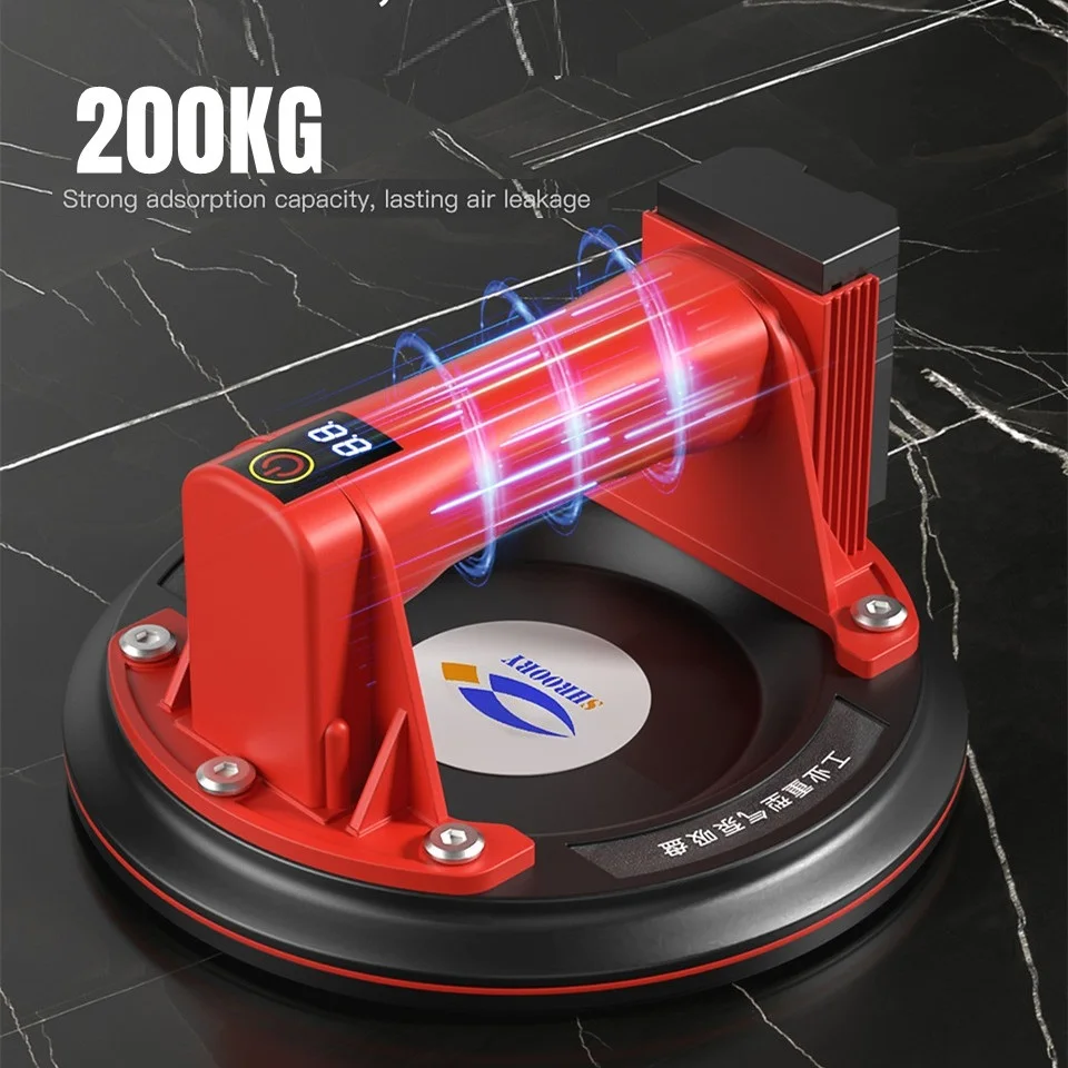 8 Inch Electric Vacuum Suction Cup Lifter 200KG Load Capacity Heavy-Duty Hand-Held for Moving Large Granite Tile electric vacuum lifter