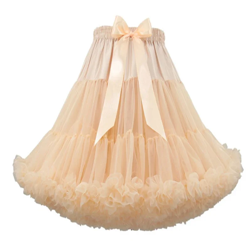 Women's 50s Vintage Crinoline Lolita Cosplay Petticoat Knee Length Puffy Tutu Skirt Princess Ballet Dance Pettiskirts Underskirt petticoat skirt petticoat underskirt wedding underskirt lolita petticoat flower girl underskirt wedding petticoat vintage underskirt tulle tutu skirt