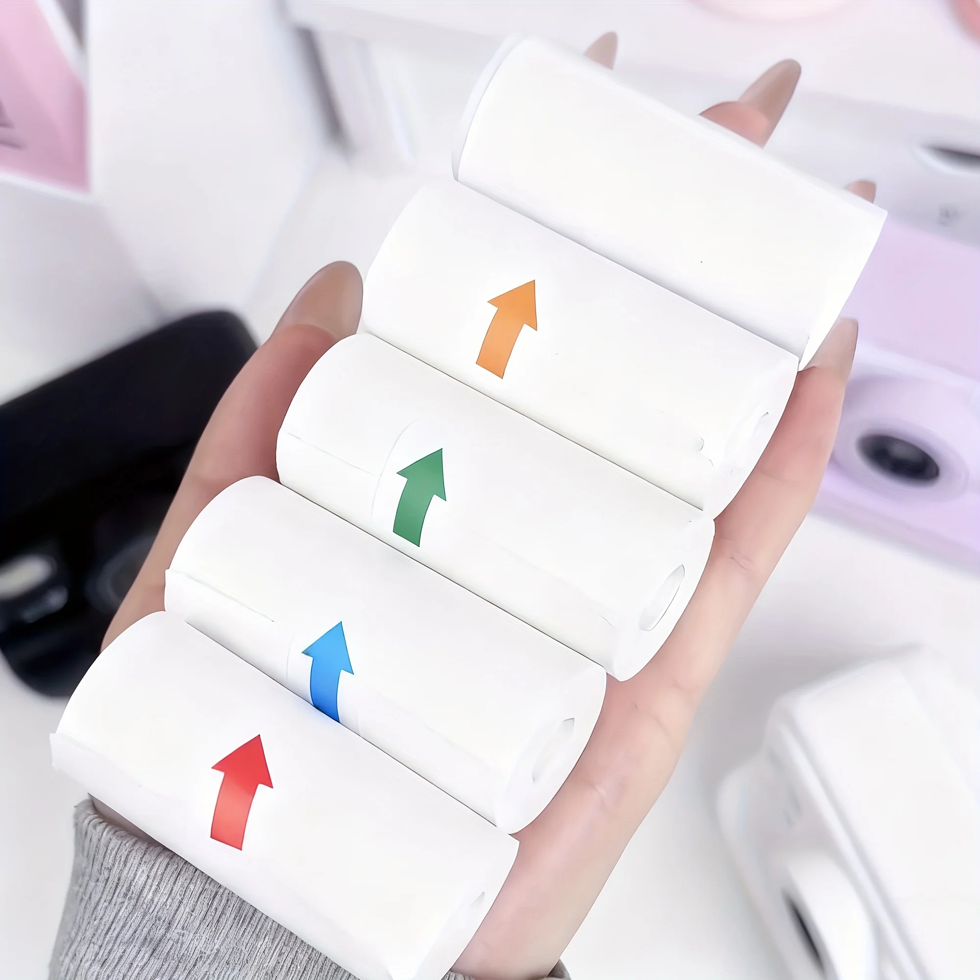 즉석 인쇄 카메라 용 5 색 열 컬러 인화지 라벨 프린터 홈 여행 파티 선물 저널 사진 인쇄 스티커